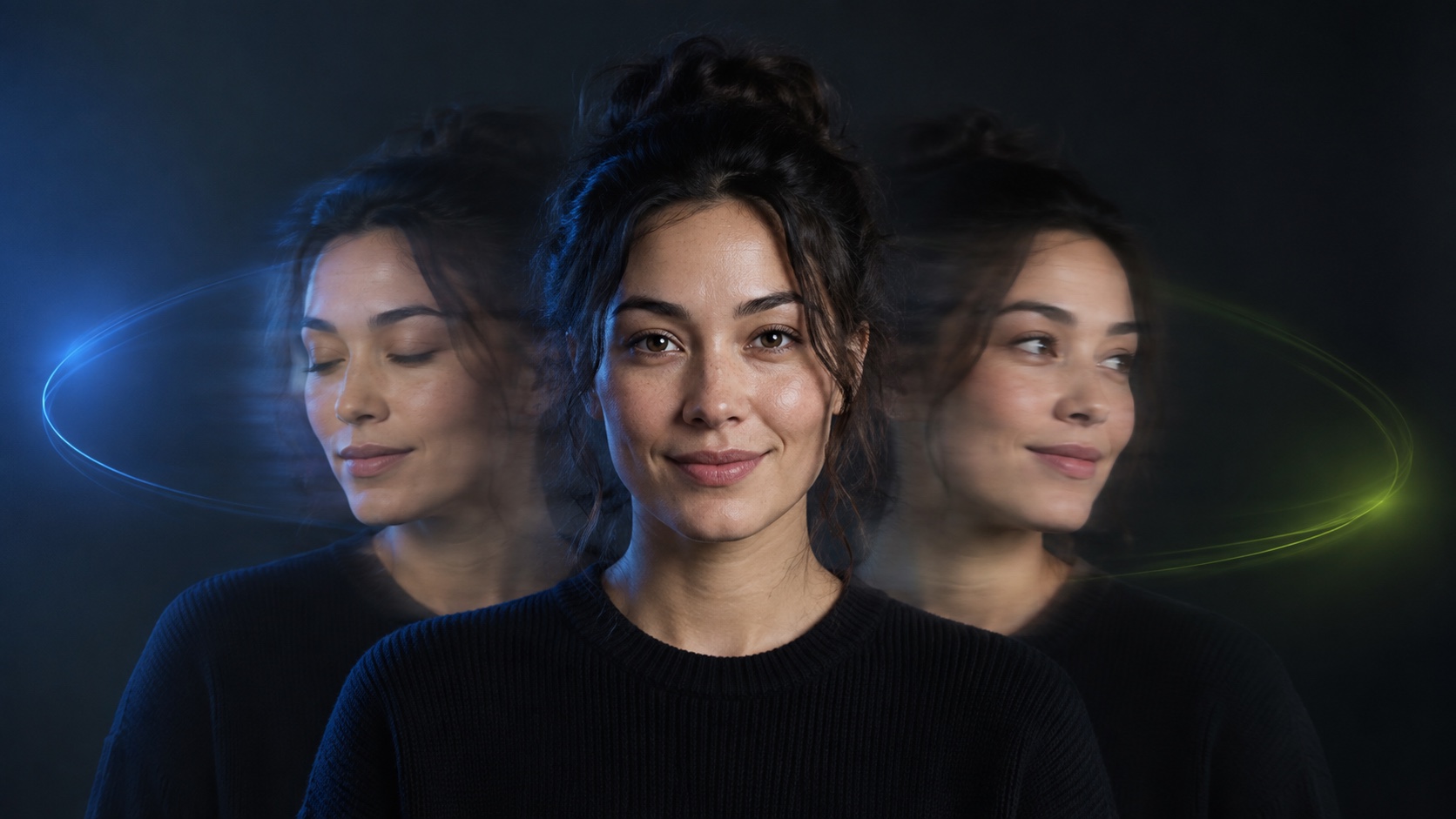 Profile portrait presented as a colorful animated GIF avatar concept